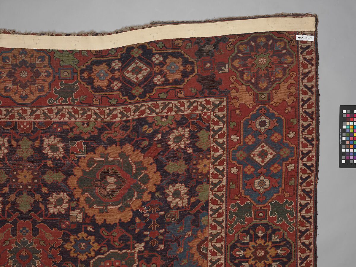 Harshang Carpet, Wool (warp, weft and pile); symmetrically knotted pile