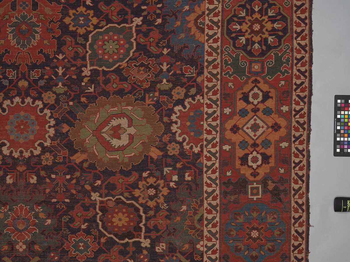 Harshang Carpet, Wool (warp, weft and pile); symmetrically knotted pile