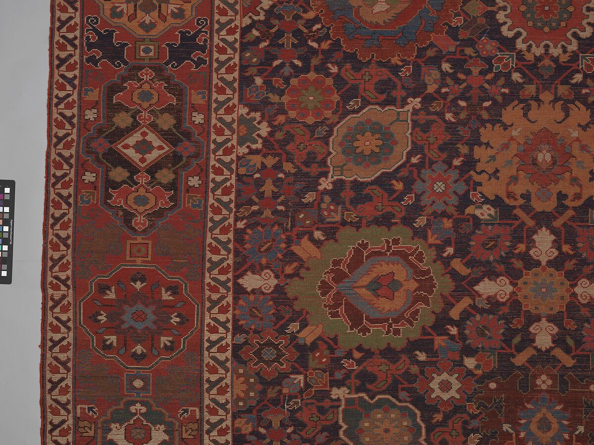 Harshang Carpet, Wool (warp, weft and pile); symmetrically knotted pile