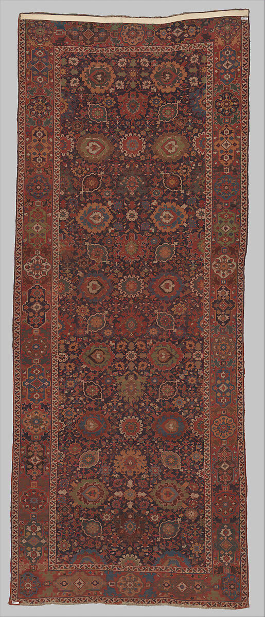 Harshang Carpet, Wool (warp, weft and pile); symmetrically knotted pile