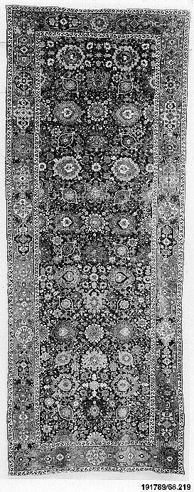 Harshang Carpet, Wool (warp, weft and pile); symmetrically knotted pile