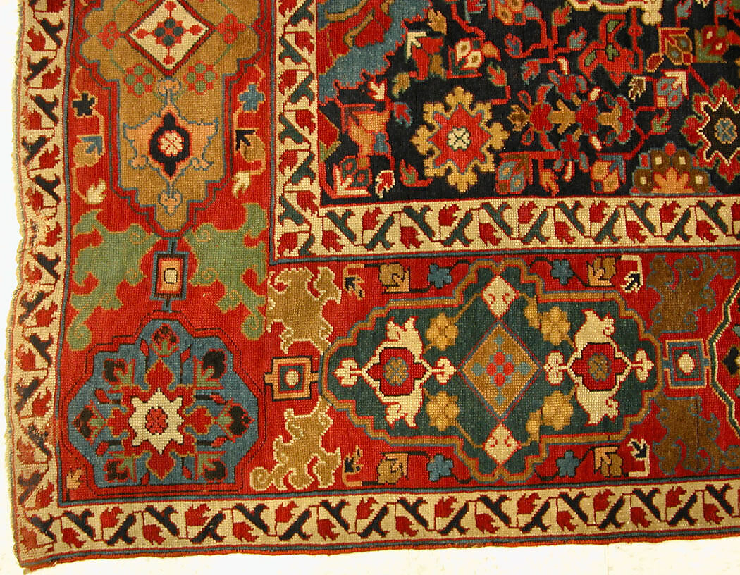 Harshang Carpet, Wool (warp, weft and pile); symmetrically knotted pile