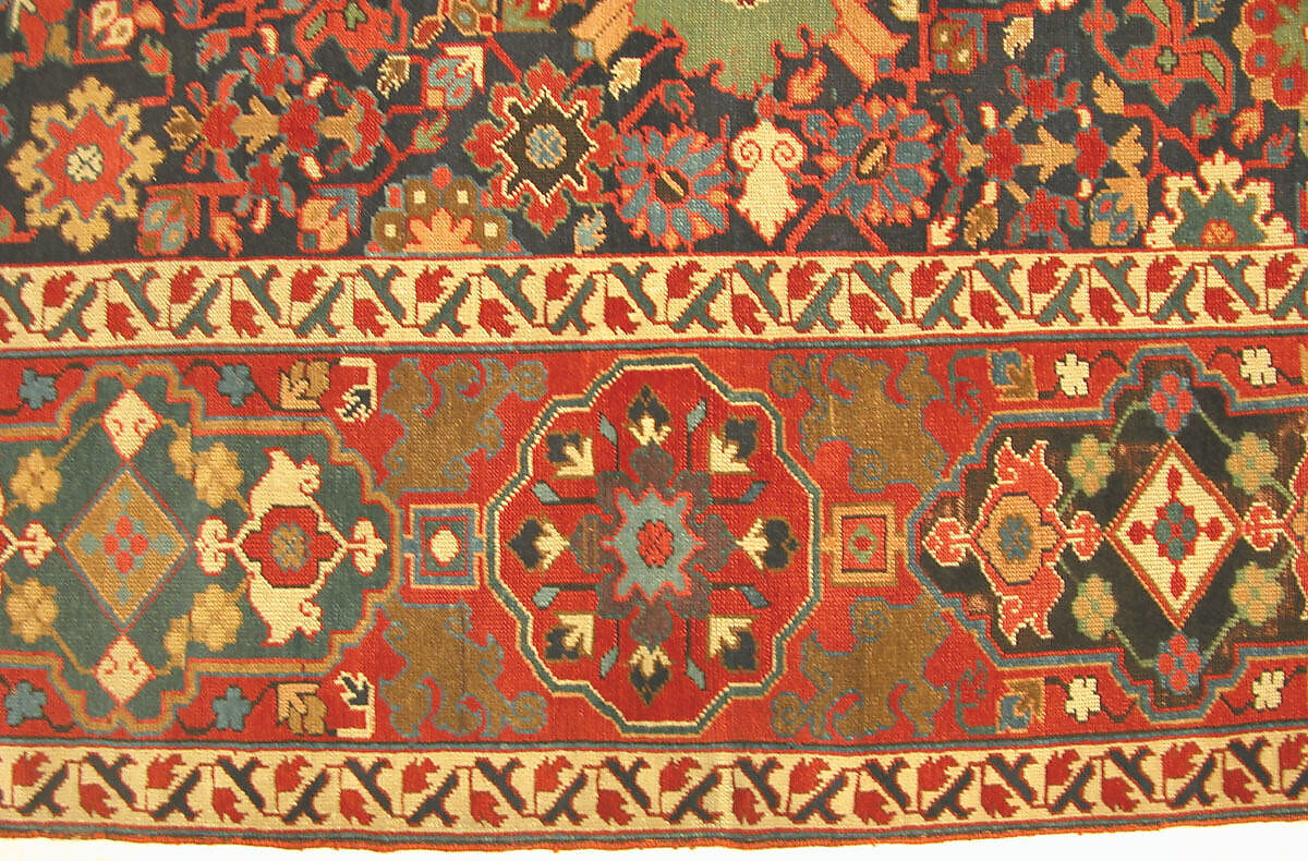 Harshang Carpet, Wool (warp, weft and pile); symmetrically knotted pile