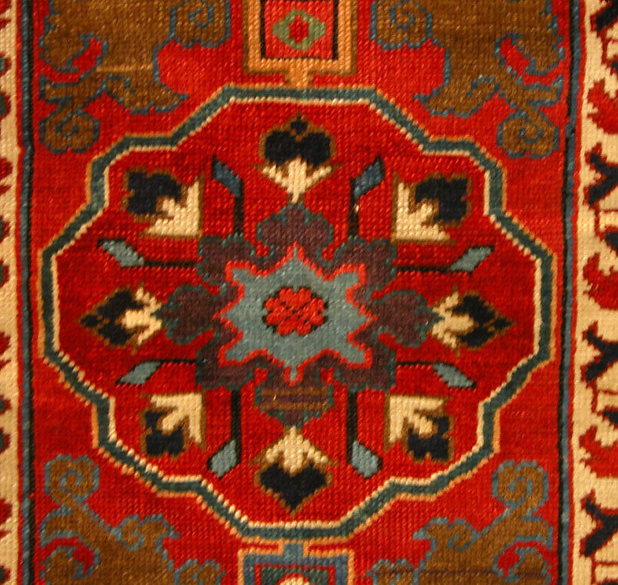 Harshang Carpet, Wool (warp, weft and pile); symmetrically knotted pile