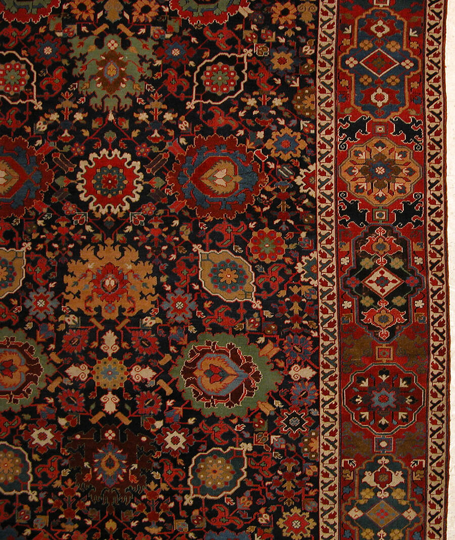Harshang Carpet, Wool (warp, weft and pile); symmetrically knotted pile