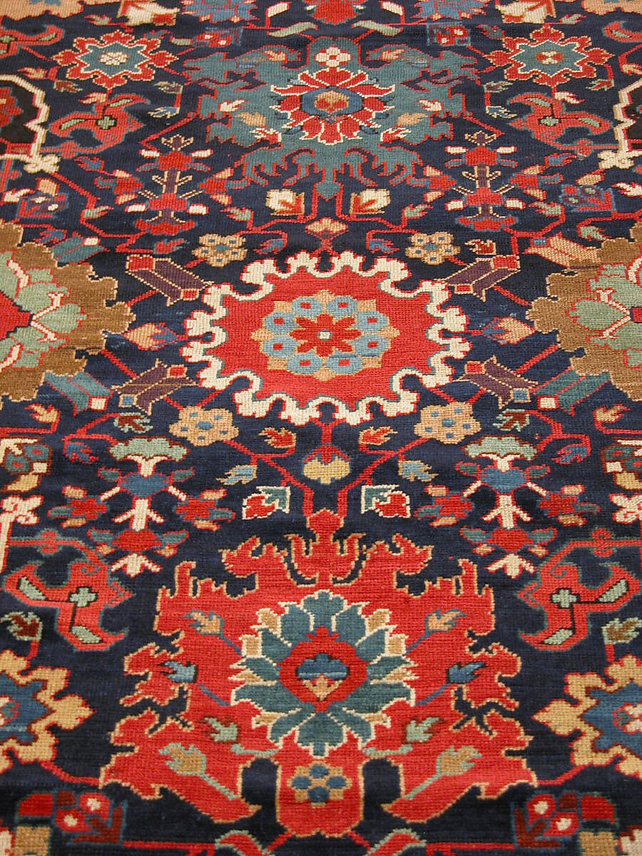Harshang Carpet, Wool (warp, weft and pile); symmetrically knotted pile
