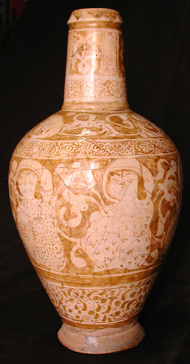 Ewer, Stonepaste; luster-painted on opaque white glaze