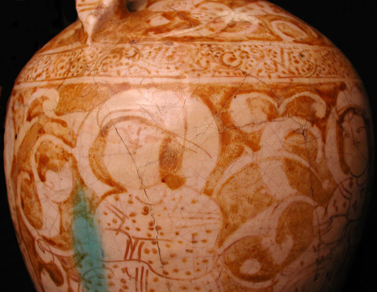 Ewer, Stonepaste; luster-painted on opaque white glaze