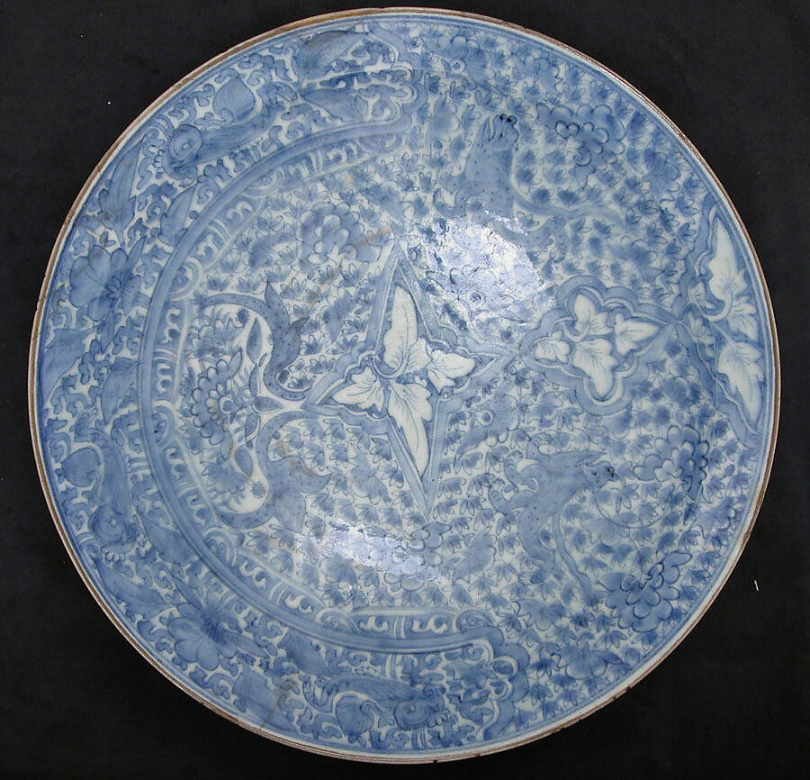 Dish, Stonepaste; painted and glazed 