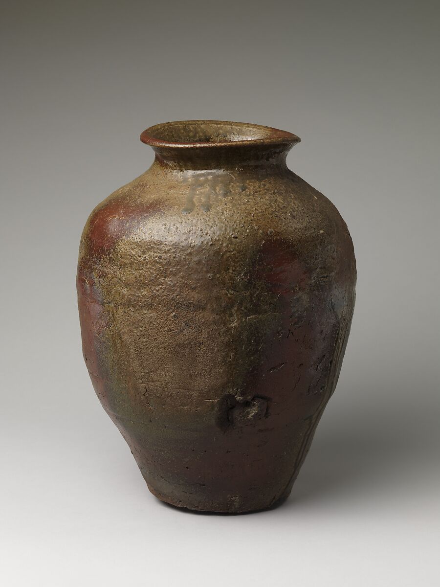 Large Storage Jar (Ōtsubo), Stoneware with natural ash glaze (Tanba ware), Japan