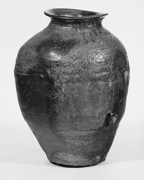 Large Storage Jar (Ōtsubo), Stoneware with natural ash glaze (Tanba ware), Japan