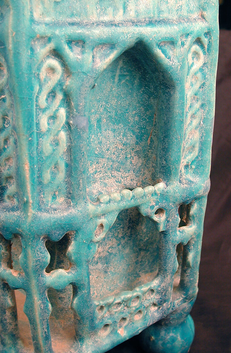 Low Table or Stand, Stonepaste; molded and modeled decoration, monochrome glazed