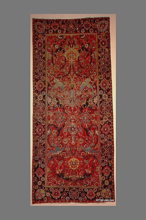 Floral Arabesque Carpet, Cotton (warp and weft), wool (pile); asymmetrically knotted pile