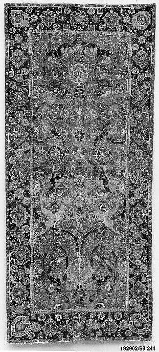 Floral Arabesque Carpet, Cotton (warp and weft), wool (pile); asymmetrically knotted pile