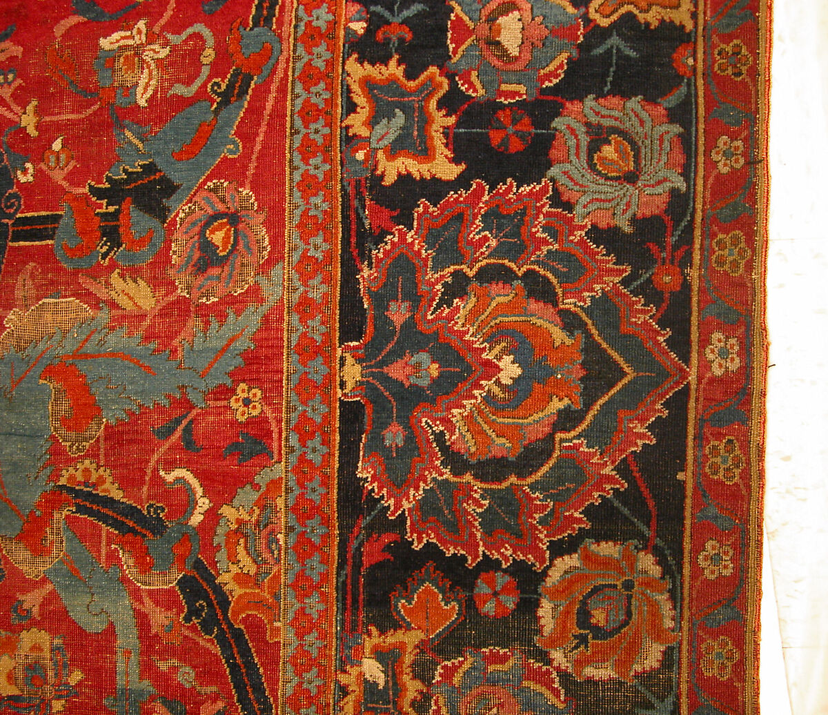 Floral Arabesque Carpet, Cotton (warp and weft), wool (pile); asymmetrically knotted pile