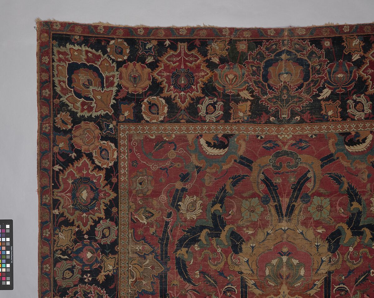 Floral Arabesque Carpet, Cotton (warp and weft), wool (pile); asymmetrically knotted pile