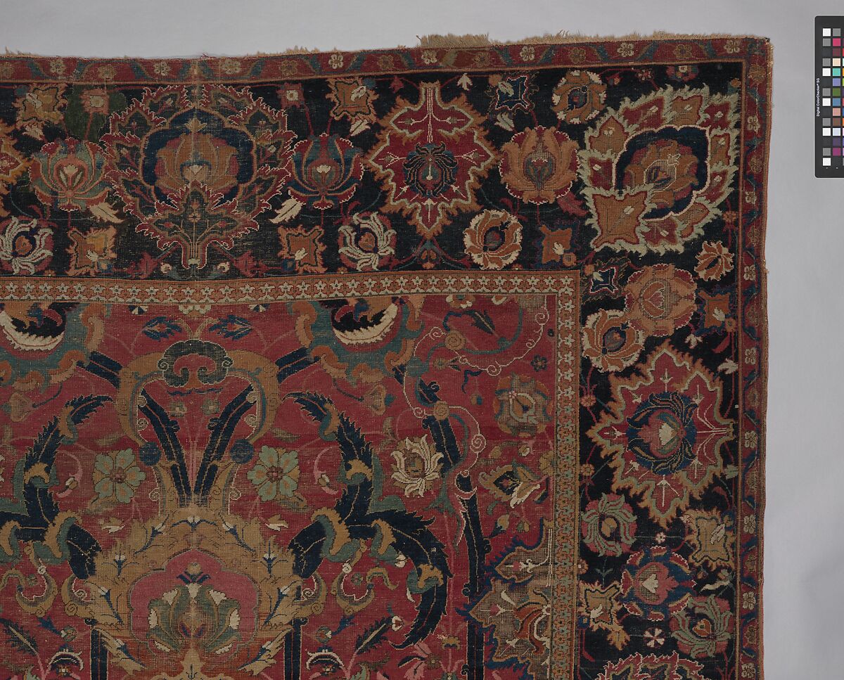 Floral Arabesque Carpet, Cotton (warp and weft), wool (pile); asymmetrically knotted pile