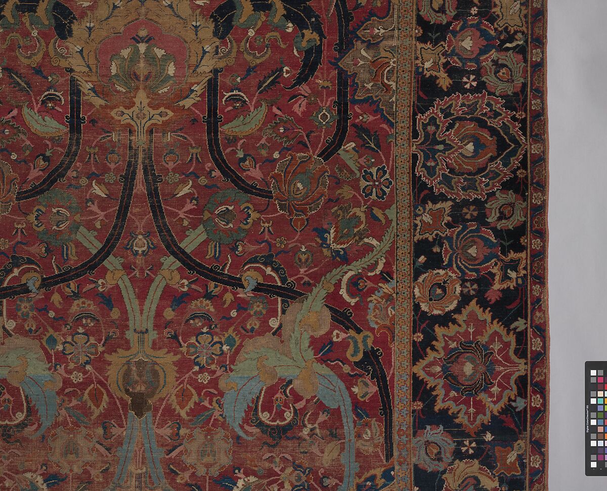 Floral Arabesque Carpet, Cotton (warp and weft), wool (pile); asymmetrically knotted pile
