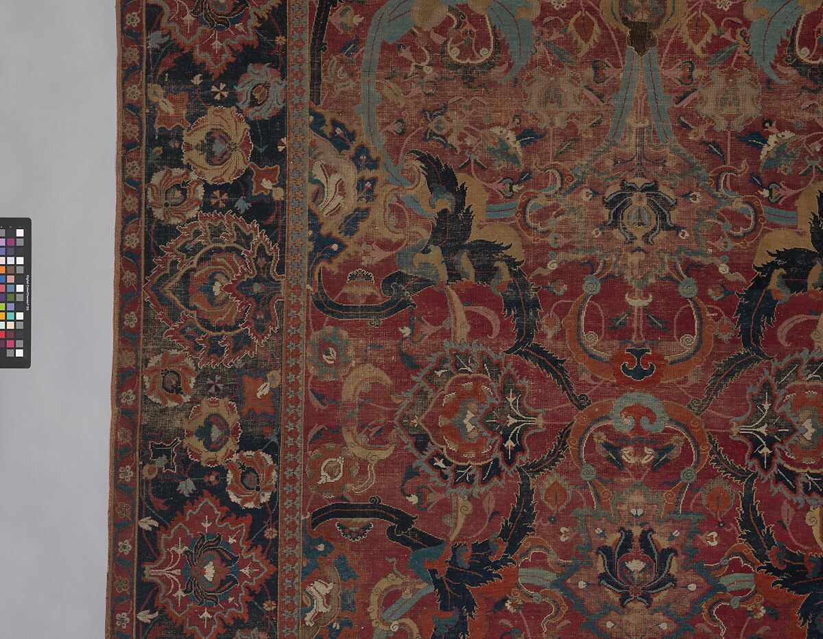 Floral Arabesque Carpet, Cotton (warp and weft), wool (pile); asymmetrically knotted pile