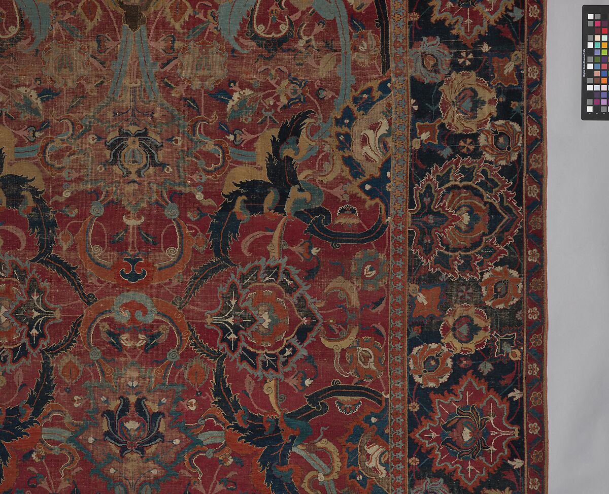 Floral Arabesque Carpet, Cotton (warp and weft), wool (pile); asymmetrically knotted pile