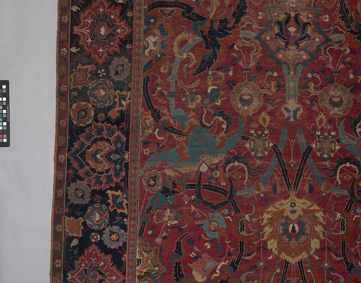 Floral Arabesque Carpet, Cotton (warp and weft), wool (pile); asymmetrically knotted pile