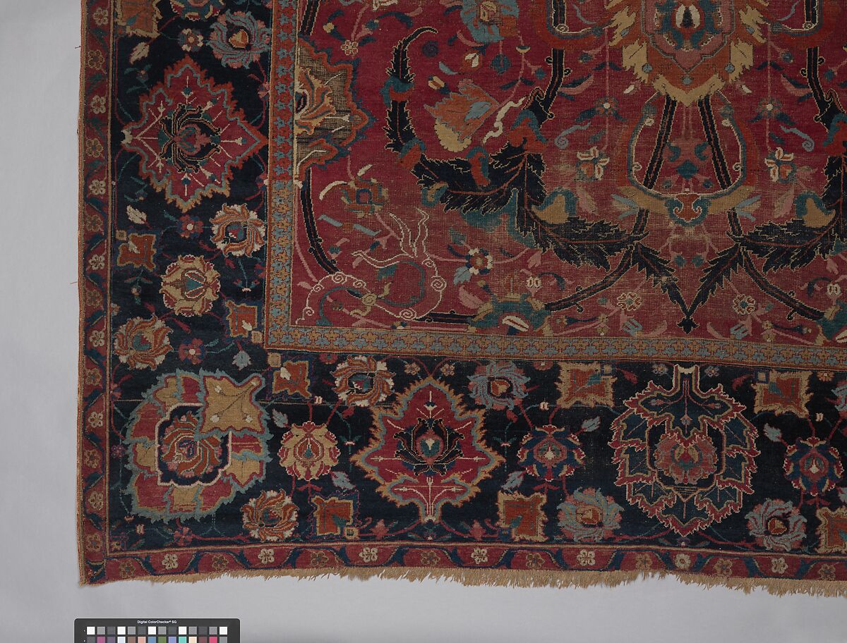 Floral Arabesque Carpet, Cotton (warp and weft), wool (pile); asymmetrically knotted pile