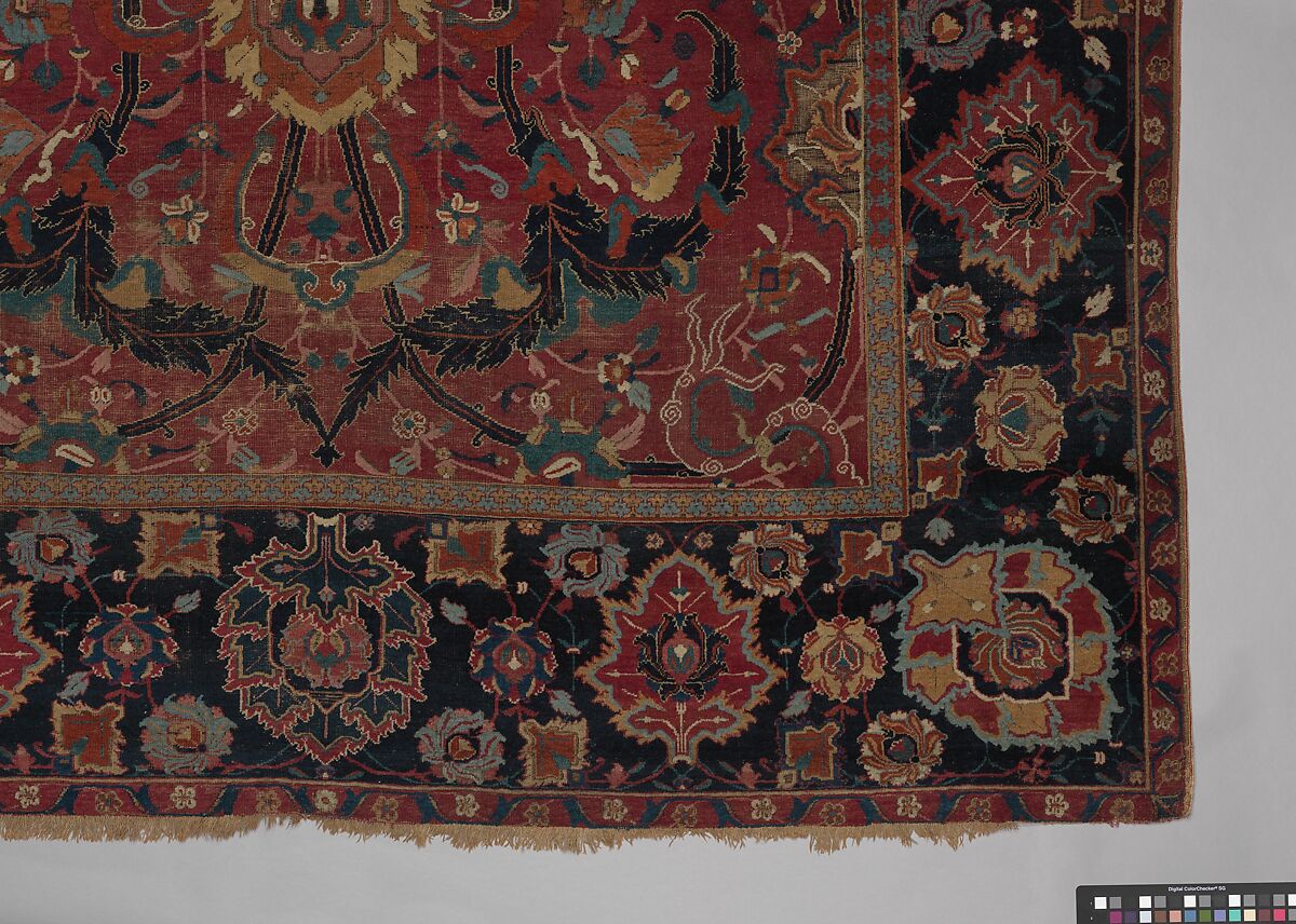 Floral Arabesque Carpet, Cotton (warp and weft), wool (pile); asymmetrically knotted pile