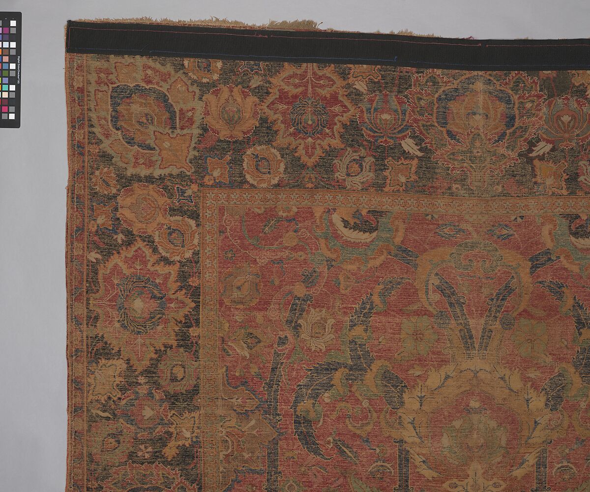 Floral Arabesque Carpet, Cotton (warp and weft), wool (pile); asymmetrically knotted pile