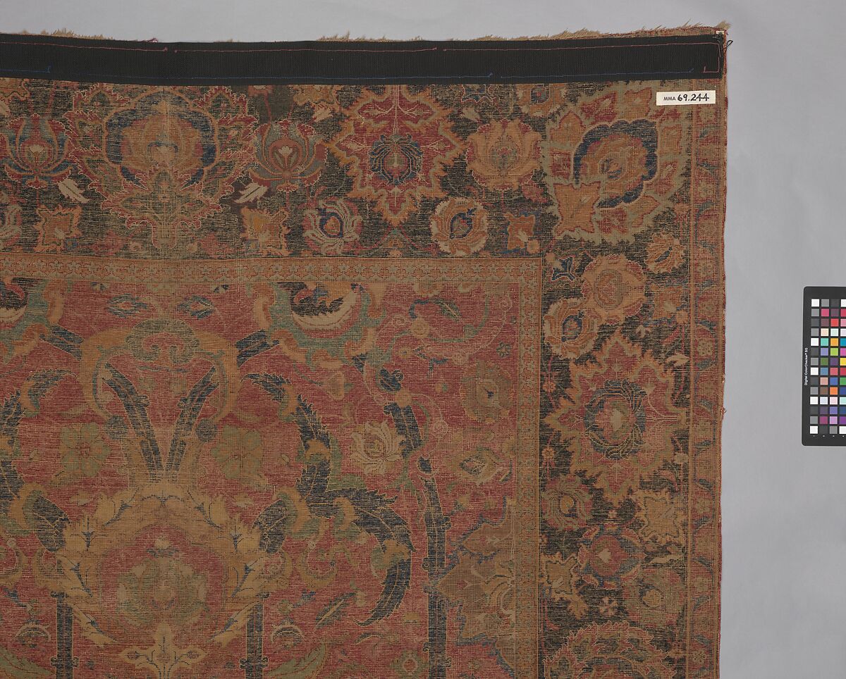 Floral Arabesque Carpet, Cotton (warp and weft), wool (pile); asymmetrically knotted pile