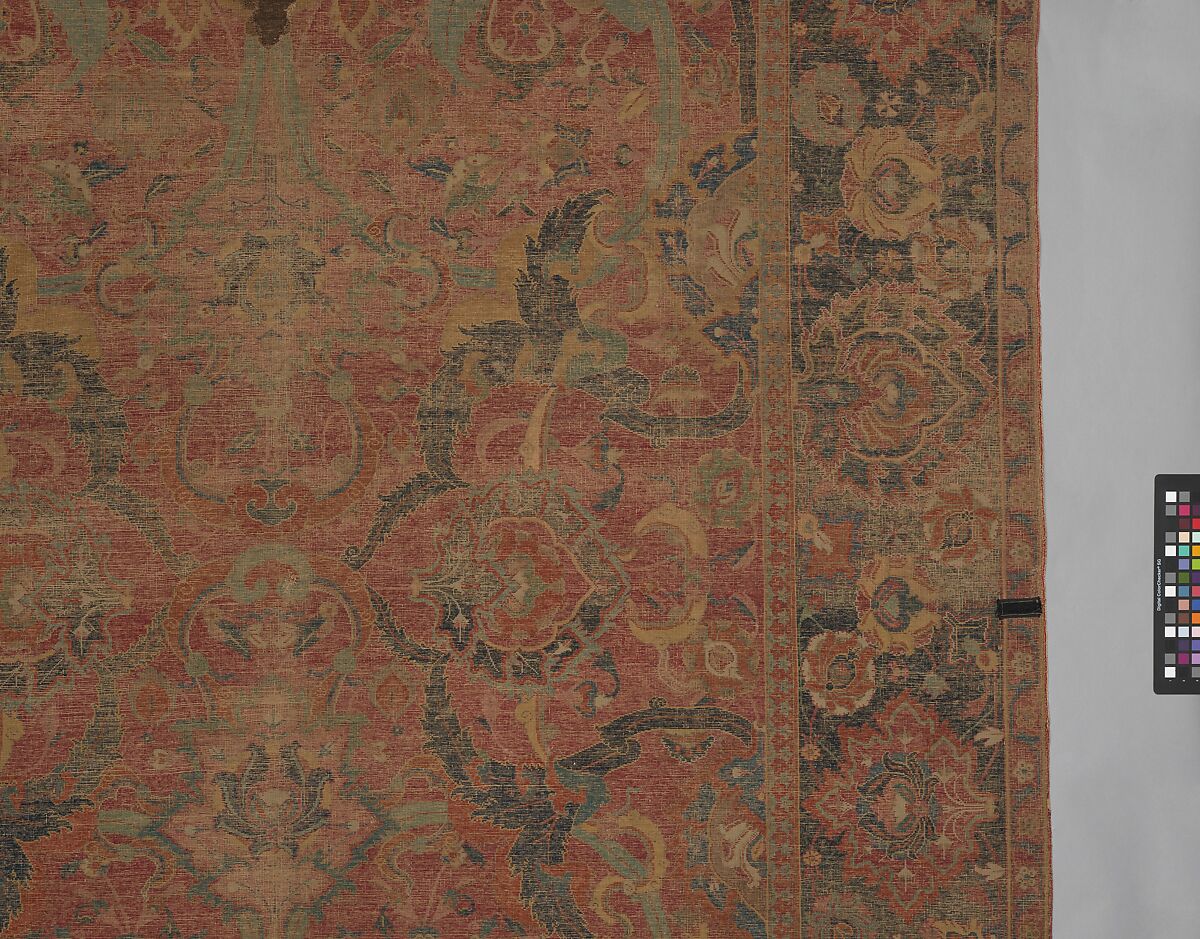 Floral Arabesque Carpet, Cotton (warp and weft), wool (pile); asymmetrically knotted pile