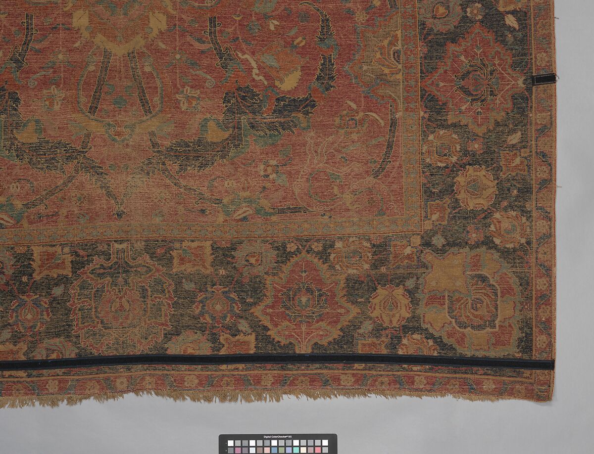 Floral Arabesque Carpet, Cotton (warp and weft), wool (pile); asymmetrically knotted pile