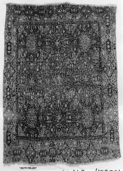 'Chessboard' Carpet, Animal hair (warp and pile), wool (weft); asymmetrically knotted pile