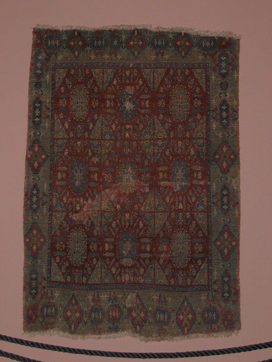 'Chessboard' Carpet, Animal hair (warp and pile), wool (weft); asymmetrically knotted pile