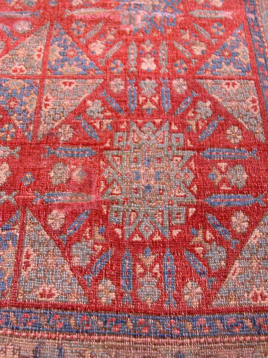 'Chessboard' Carpet, Animal hair (warp and pile), wool (weft); asymmetrically knotted pile