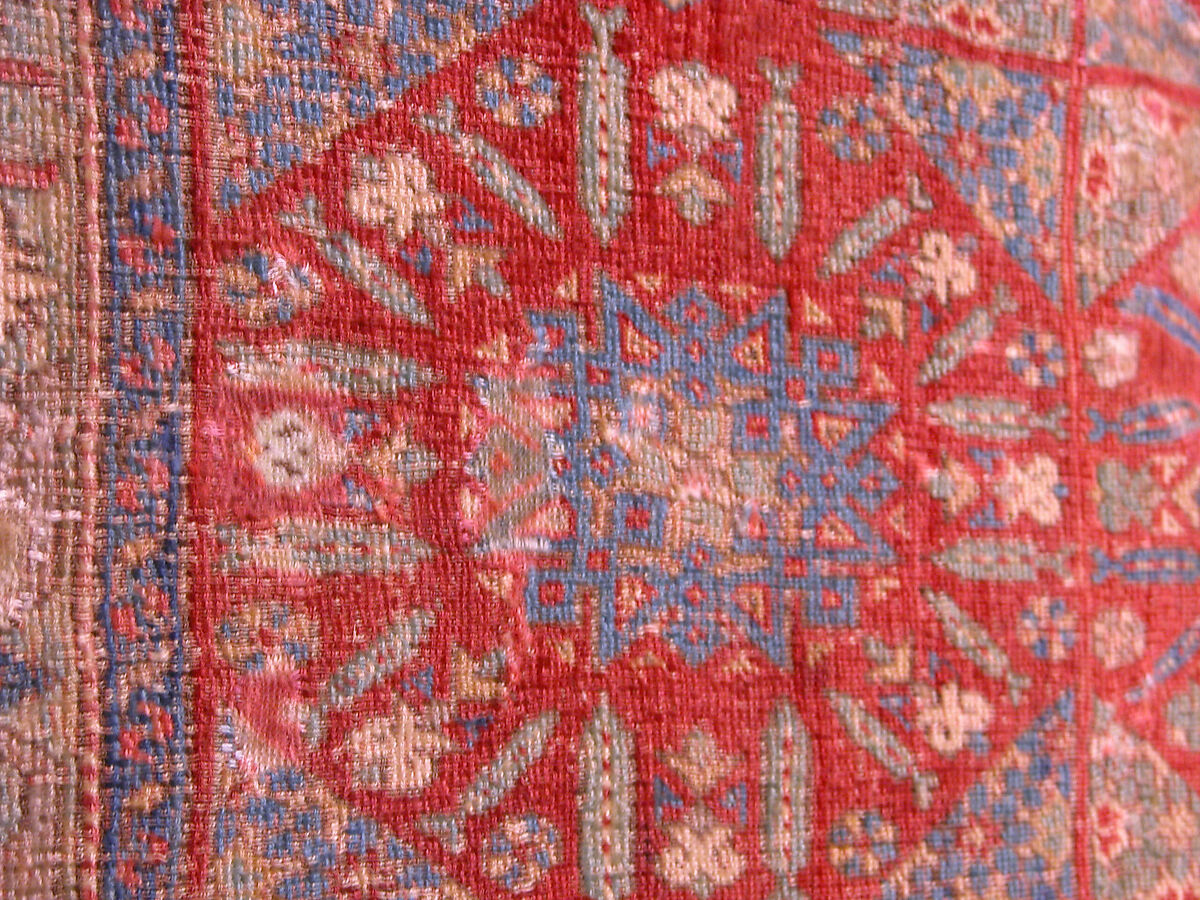 'Chessboard' Carpet, Animal hair (warp and pile), wool (weft); asymmetrically knotted pile