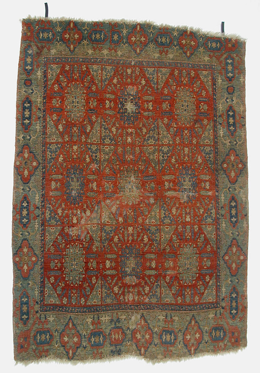 'Chessboard' Carpet, Animal hair (warp and pile), wool (weft); asymmetrically knotted pile