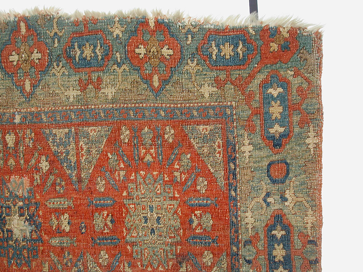 'Chessboard' Carpet, Animal hair (warp and pile), wool (weft); asymmetrically knotted pile