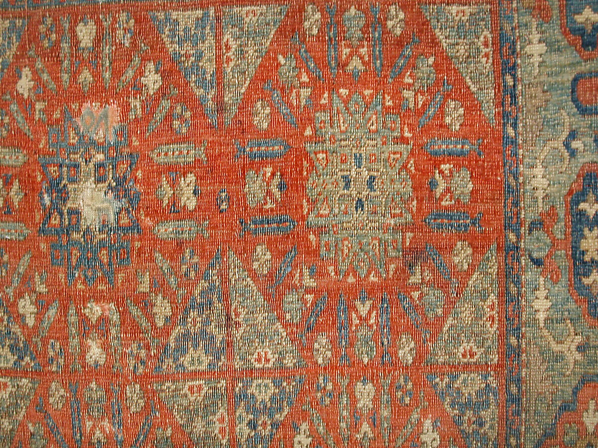 'Chessboard' Carpet, Animal hair (warp and pile), wool (weft); asymmetrically knotted pile