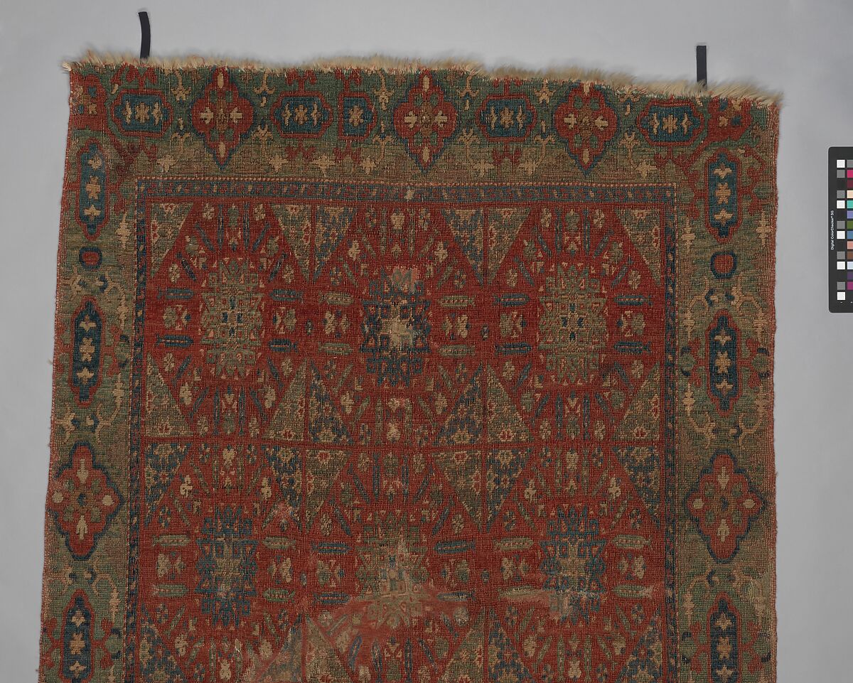 'Chessboard' Carpet, Animal hair (warp and pile), wool (weft); asymmetrically knotted pile