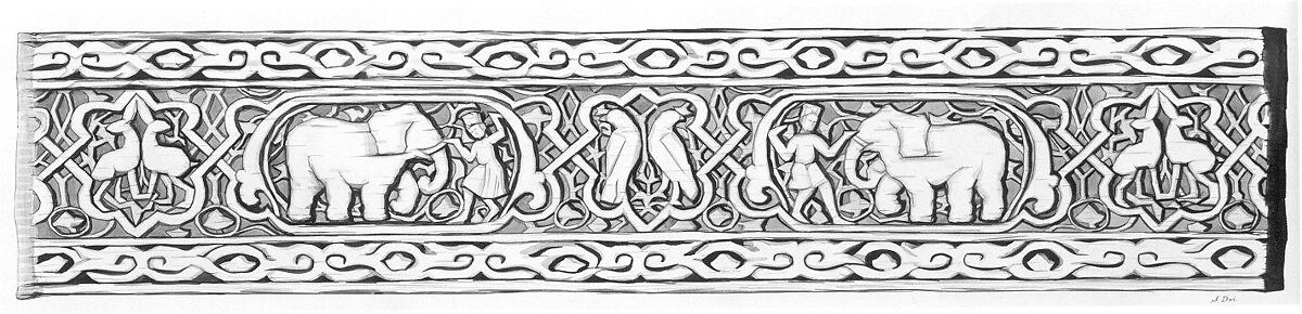 Fragment of a Panel, Wood; carved and painted