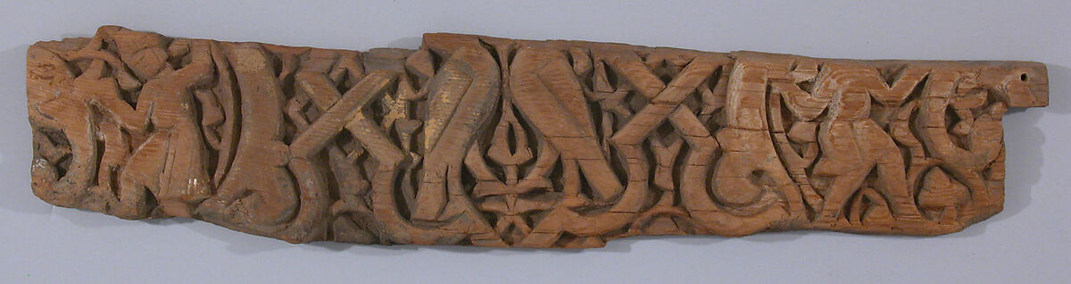 Fragment of a Panel, Wood; carved and painted 