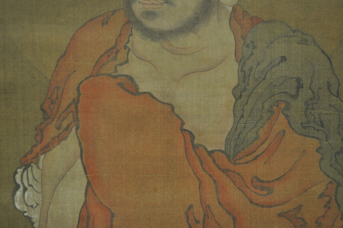 Shaka (Shakyamuni), The Historical Buddha, Descending from the Mountains, Hanging scroll; ink and color on silk, Japan