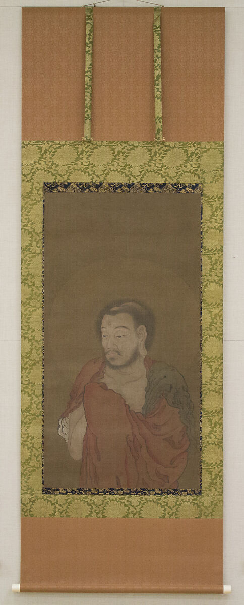 Shaka (Shakyamuni), The Historical Buddha, Descending from the Mountains, Hanging scroll; ink and color on silk, Japan