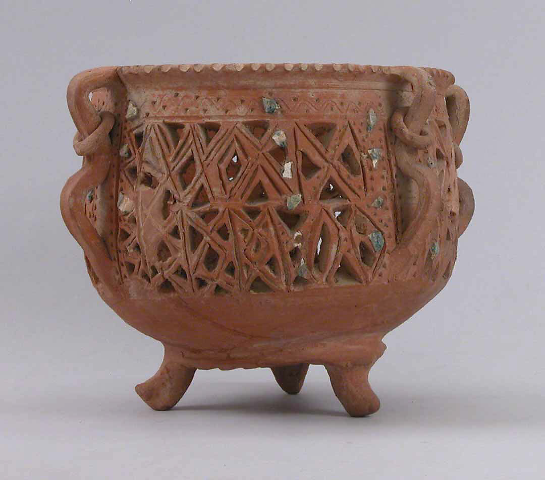 Vase, Earthenware;  cut, incised, and tooled