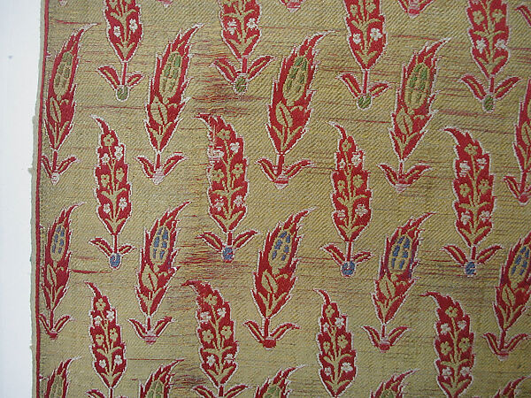 Textile Fragment, Silk, metal wrapped thread