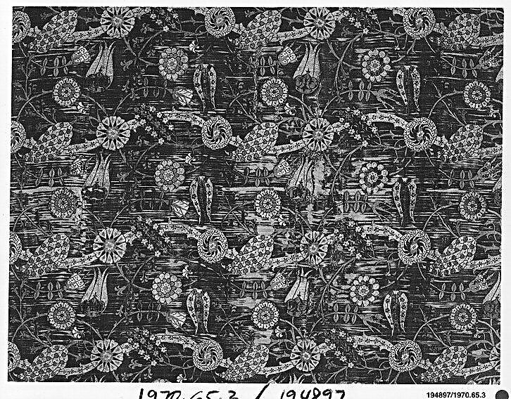 Textile Fragment, Silk, metal wrapped thread