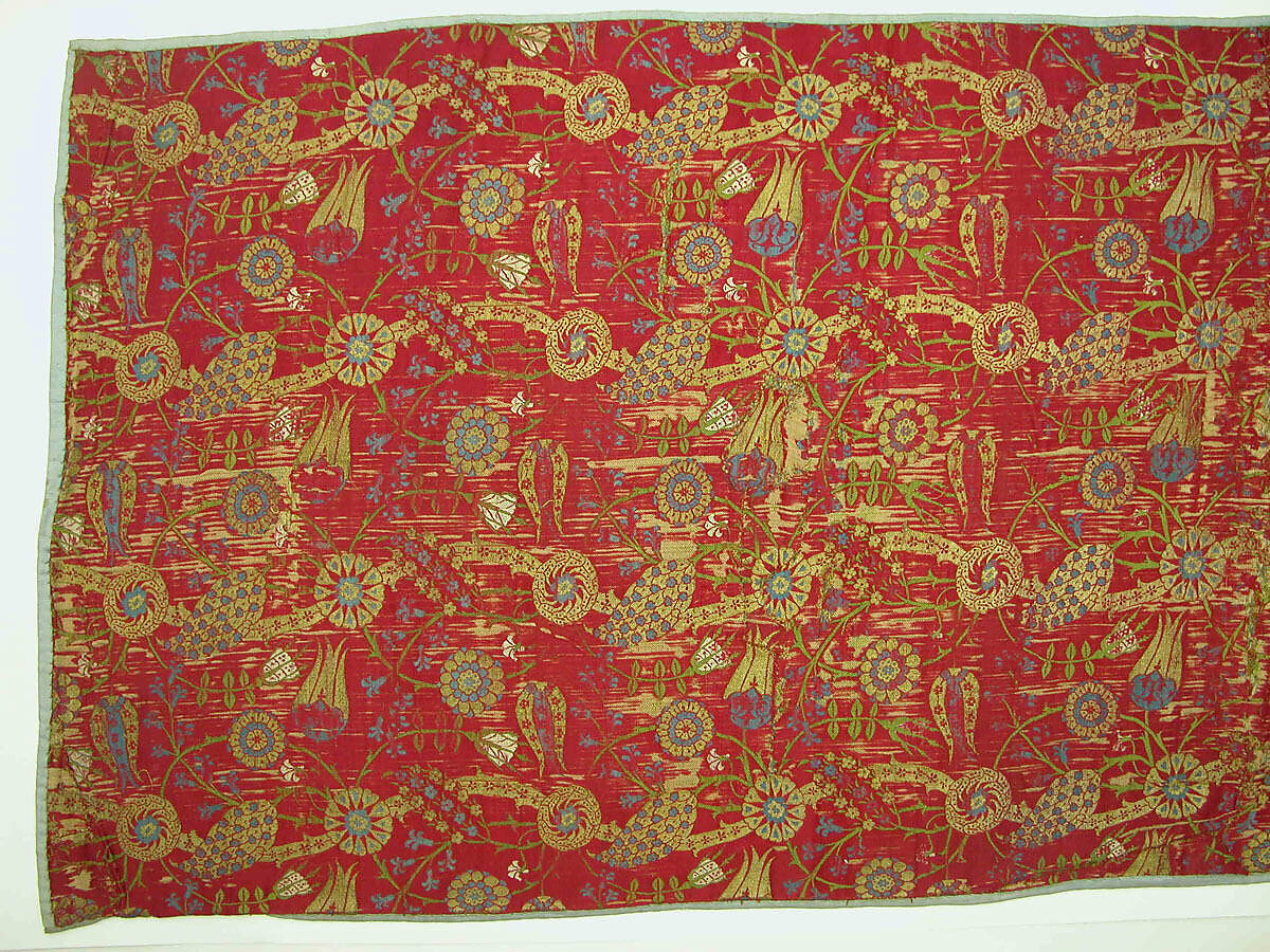 Textile Fragment, Silk, metal wrapped thread