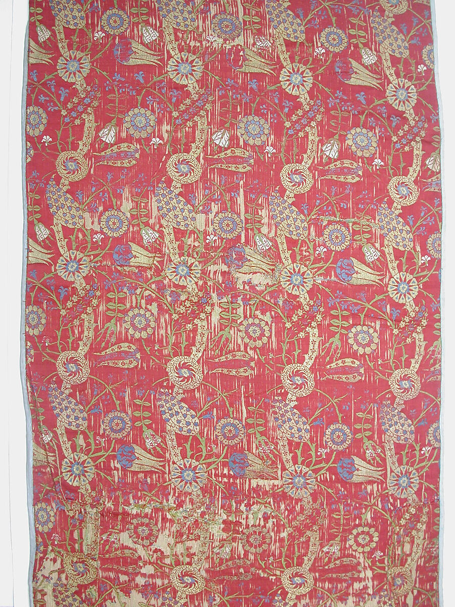 Textile Fragment, Silk, metal wrapped thread