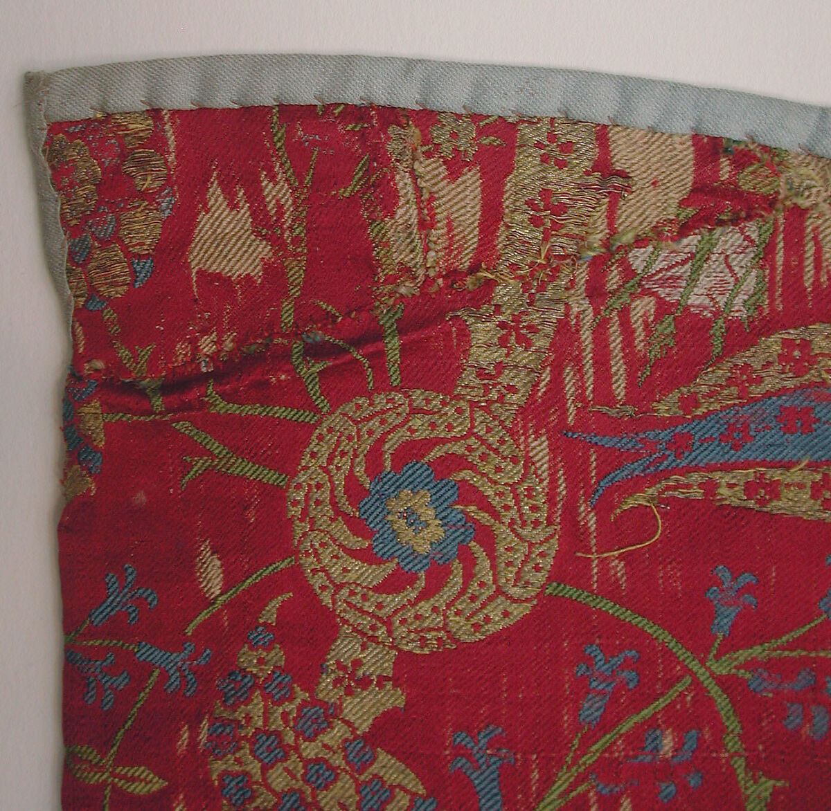 Textile Fragment, Silk, metal wrapped thread