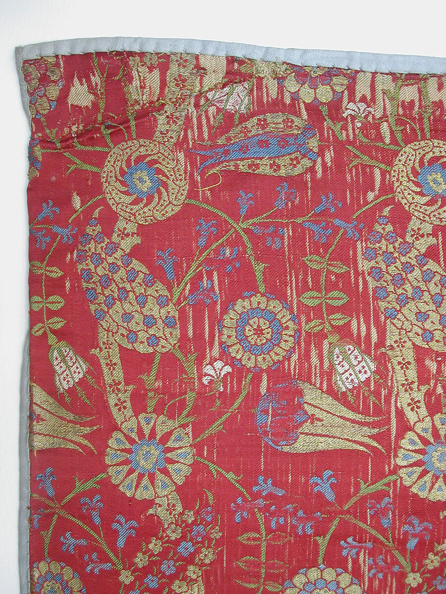 Textile Fragment, Silk, metal wrapped thread